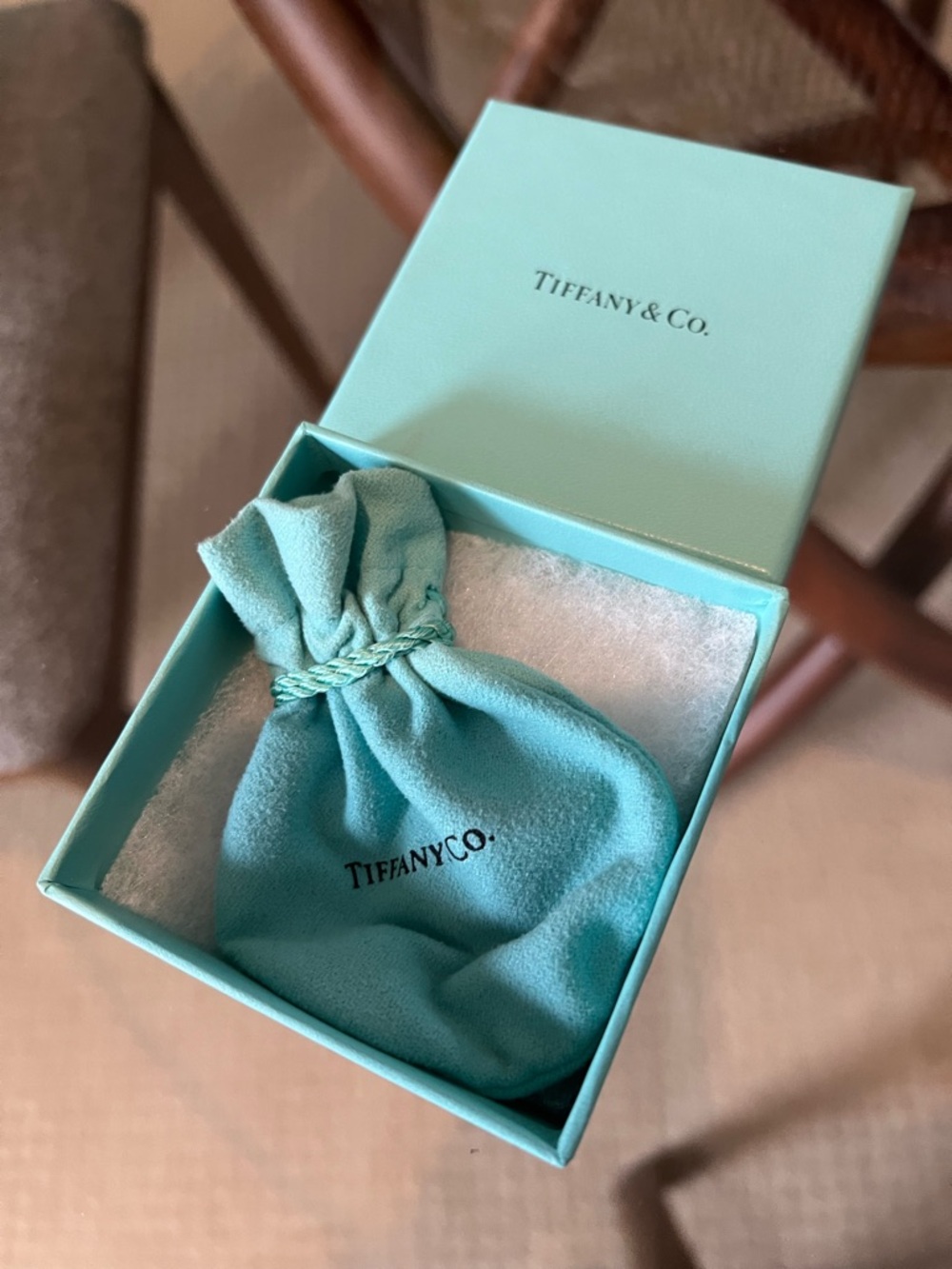 Tiffany & Co. Sterling Silver Ball Stud Earrings with Tiffany Blue Pouch - Picture 5 of 6